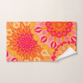 Überlappende Mandala Orange Pink Gelb Handtuch (Handtuch)