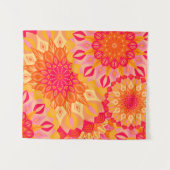 Überlappende Mandala Orange Pink Gelb Klein Wandteppich (Vorderseite (Horizontal))