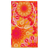 Überlappende Mandala Orange Pink Gelb Kleine Geschenktüte (Rückseite)