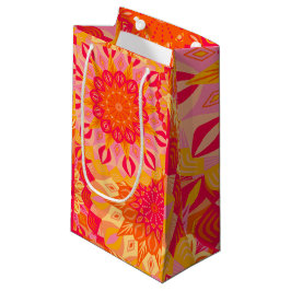 Überlappende Mandala Orange Pink Gelb Kleine Geschenktüte