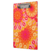 Überlappende Mandala Orange Pink Gelb Klemmbrett (Links)