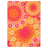 Überlappende Mandala Orange Pink Gelb Klemmbrett (Rückseite)