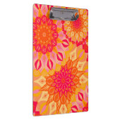 Überlappende Mandala Orange Pink Gelb Klemmbrett (Rechts)