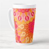 Überlappende Mandala Orange Pink Gelb Milchtasse (Linke Ecke)