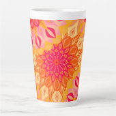 Überlappende Mandala Orange Pink Gelb Milchtasse (Vorderseite)