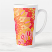 Überlappende Mandala Orange Pink Gelb Milchtasse (Rechts)