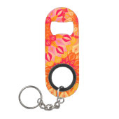 Überlappende Mandala Orange Pink Gelb Mini Flaschenöffner (Vorderseite)