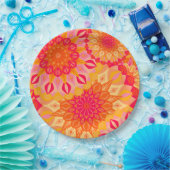Überlappende Mandala Orange Pink Gelb Pappteller (Party)