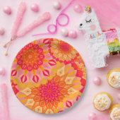 Überlappende Mandala Orange Pink Gelb Pappteller (Party)