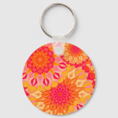 Überlappende Mandala Orange Pink Gelb Schlüsselanhänger (Vorderseite)