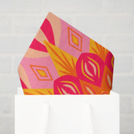 Überlappende Mandala Orange Pink Gelb Seidenpapier