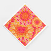Überlappende Mandala Orange Pink Gelb Serviette (Ecke)