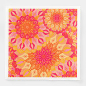 Überlappende Mandala Orange Pink Gelb Serviette (Vorderseite)