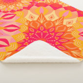 Überlappende Mandala Orange Pink Gelb Sherpadecke (3/4)