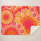 Überlappende Mandala Orange Pink Gelb Sherpadecke (Vorderseite (Horizontal))