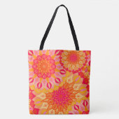 Überlappende Mandala Orange Pink Gelb Tasche (Vorderseite)