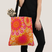 Überlappende Mandala Orange Pink Gelb Tasche (Von Nahem)