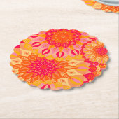 Überlappende Mandala Orange Pink Gelb Untersetzer (angewinkelt)