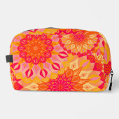 Überlappende Mandala Orange Pink Gelb Waschbeutel (Vorderseite)