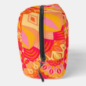 Überlappende Mandala Orange Pink Gelb Waschbeutel (Rechts)
