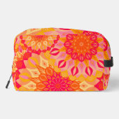 Überlappende Mandala Orange Pink Gelb Waschbeutel (Rückseite)