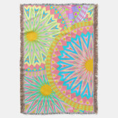 Überlappende Mandala Pink Blau Gelb Mint Lila Decke (Vorderseite Vertikal)
