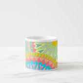 Überlappende Mandala Pink Blau Gelb Mint Lila Espressotasse (Vorderseite)