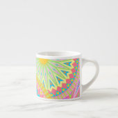Überlappende Mandala Pink Blau Gelb Mint Lila Espressotasse (Rechts)