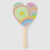 Überlappende Mandala Pink Blau Gelb Mint Lila Fächer (Rückseite)