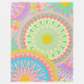 Überlappende Mandala Pink Blau Gelb Mint Lila Fleecedecke (Vorderseite)