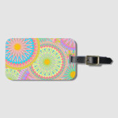 Überlappende Mandala Pink Blau Gelb Mint Lila Gepäckanhänger (Vorderseite (Horizontal))