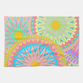 Überlappende Mandala Pink Blau Gelb Mint Lila Geschirrtuch (Horizontal)