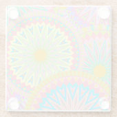 Überlappende Mandala Pink Blau Gelb Mint Lila Glasuntersetzer (Rückseite)