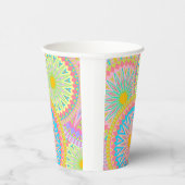 Überlappende Mandala Pink Blau Gelb Mint Lila Pappbecher (Rechts)