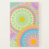 Überlappende Mandala Pink Blau Gelb Mint Lila Planer (Rückseite)
