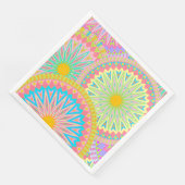 Überlappende Mandala Pink Blau Gelb Mint Lila Serviette (Ecke)