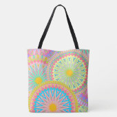 Überlappende Mandala Pink Blau Gelb Mint Lila Tasche (Rückseite)