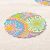 Überlappende Mandala Pink Blau Gelb Mint Lila Untersetzer (angewinkelt)