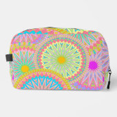 Überlappende Mandala Pink Blau Gelb Mint Violett Waschbeutel (Vorderseite)