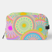 Überlappende Mandala Pink Blau Gelb Mint Violett Waschbeutel (Rückseite)