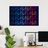 Überlappende Räder farbenfrohe Bikes Dekor Poster (Heimbüro)