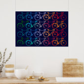Überlappende Räder farbenfrohe Bikes Dekor Poster (Küche)