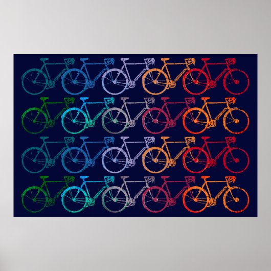 Überlappende Räder farbenfrohe Bikes Dekor Poster (Vorne)