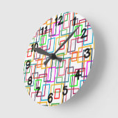 Überlappende Rechtecke Runde Wanduhr (Winkel)