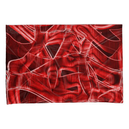 Überlappende rote Acrylbandüberreste Kissenbezug