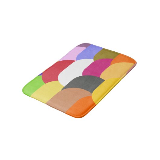 Überlappende Skalen Kreismuster Badematte (Schrägansicht)