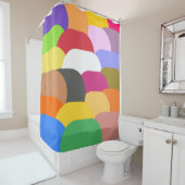 Überlappende Skalen Kreismuster Duschvorhang (Beispiel)