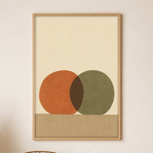 Überlappende Sonnen Gouache Boho Kunstposter Poster