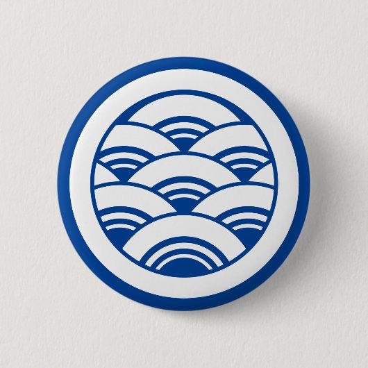 Überlappende Wellen im Kreis Button (Vorderseite)