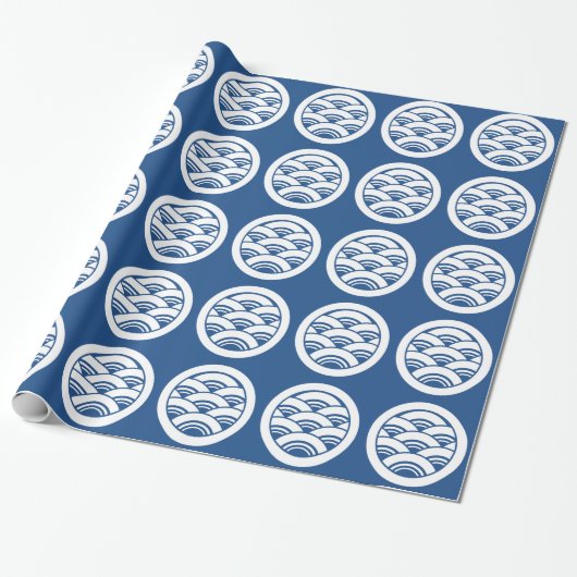 Überlappende Wellen im Kreis Geschenkpapier (Ungerollt)